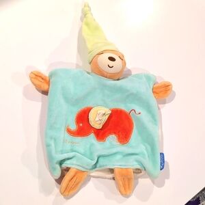 Kaloo Bear Security Blanket Lovey Aqua Blue Orange Elephant